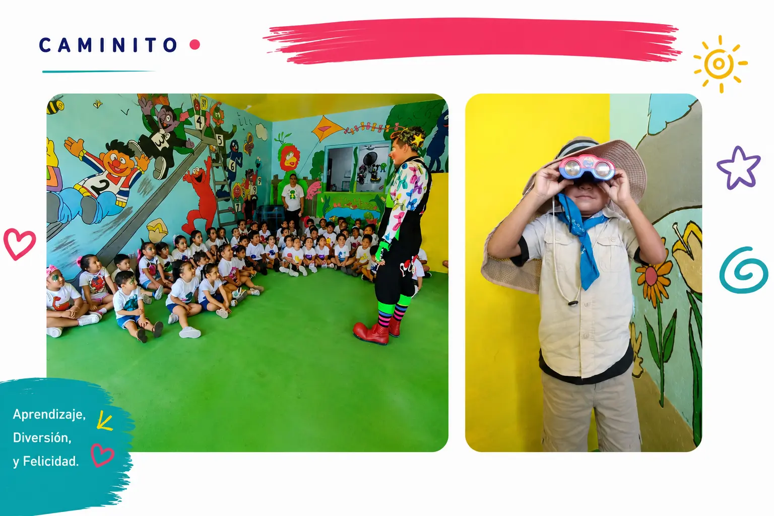 Niños aprendiendo y sonriendo en Caminito